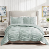 Emily Ruched Solid Textured Comforter Set