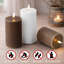 Ensemble de 3 bougies à DEL sans flamme rechargeables avec minuterie à télécommande en cire véritable et lumière à intensité variable en blanc crème et brun