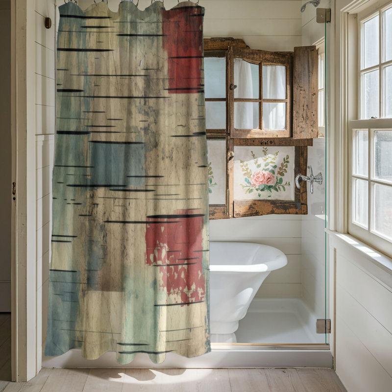 Rideau de douche Retro Grunge, L 71 po x L 74 po