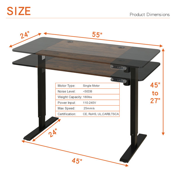 Fanchon Electric Height Adjustable Standing Desk