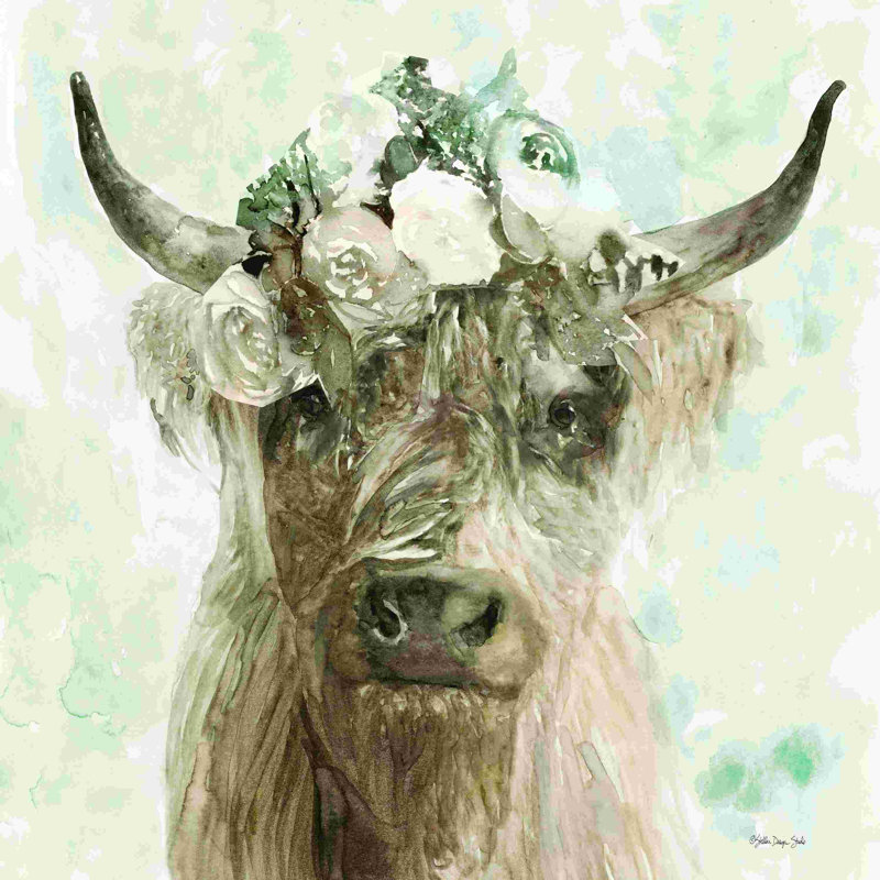 Vache et couronne II, H 12 po x l 12 po