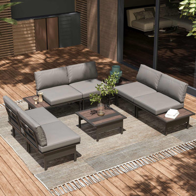 Ensemble de mobilier de patio extérieur 8 pièces 8 pièces