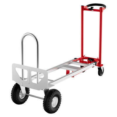 3 in 1 Folding Hand Truck, 800Lbs Capacity, Heavy Duty Convertible Dolly with Wheels &, Elastic Straps, Foldable Dolly Cart Converts from Hand Truck Dollys to Platform Carts for Moving Home, Shopping