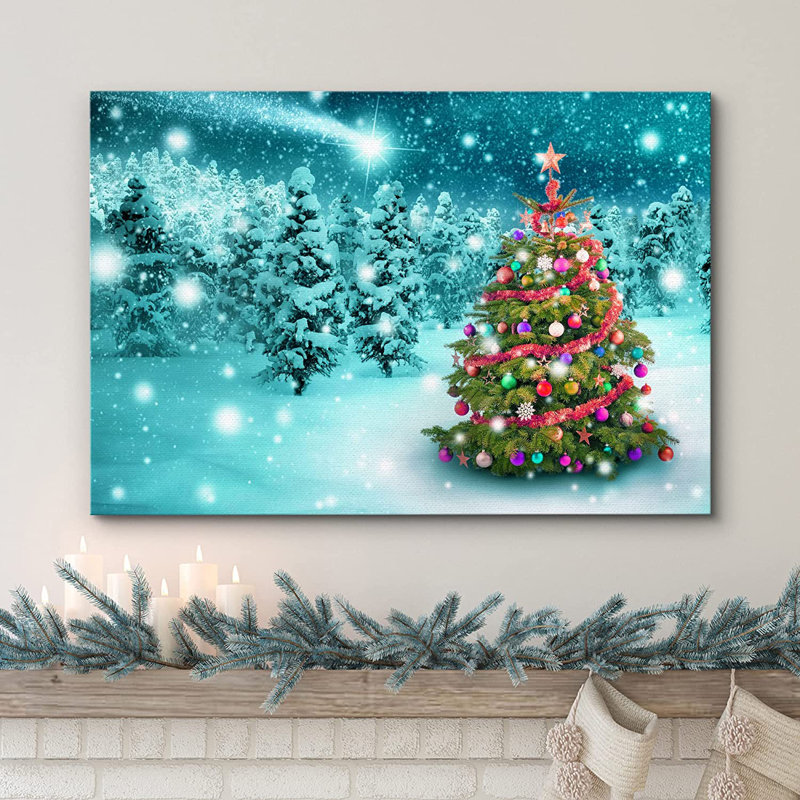 Célébration de Noël, impression, H 24 po x l 36 po, Toile tendue