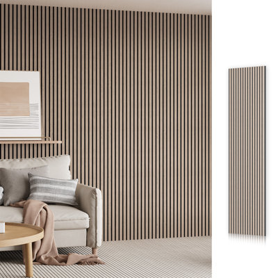 Panneau mural à lattes en bois 106 po x 12,6 po