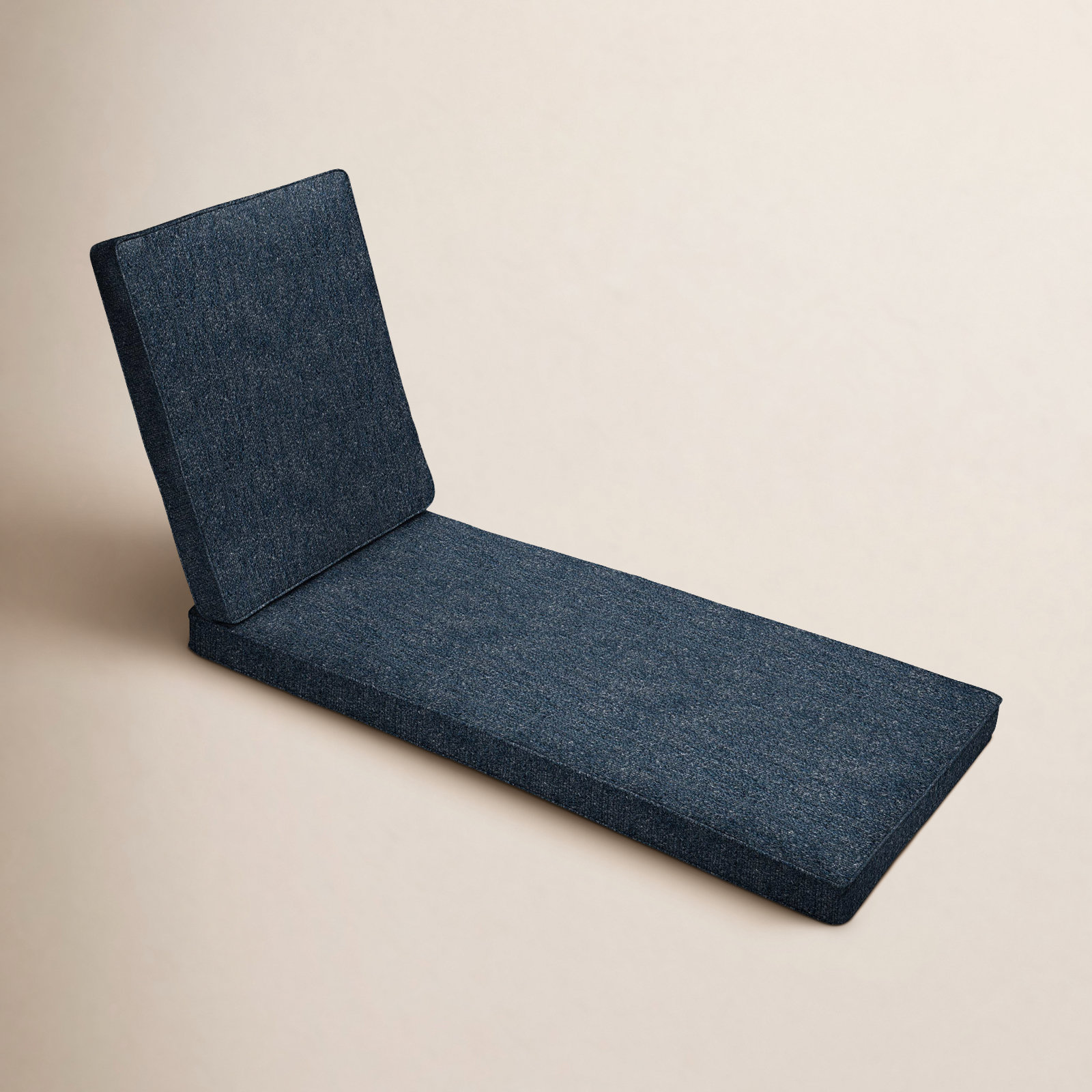 Sunbrella® Seat and Back Cushion, Improve Indigo Sunbrella®, 25" W x 79" D