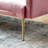 Pink Velvet Convertible Futon Sofa Bed With Tufted Design & Gold Legs-1642486519