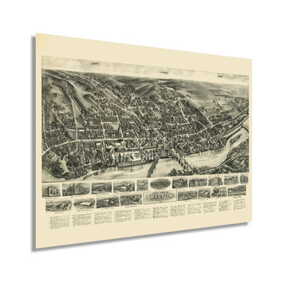 Carte de Shelton, 1919, affiche sur papier