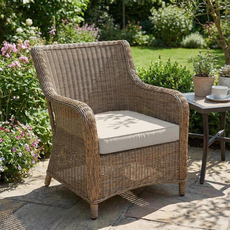 Ensemble de 2 coussins de chaise d'extérieur imperméables avec attaches pour balcon de jardin 22 x 22 x 4 po, Beige