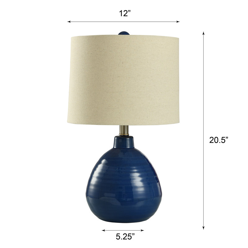 Alverez 21" Ceramic Table Lamp, Sailor Navy Blue