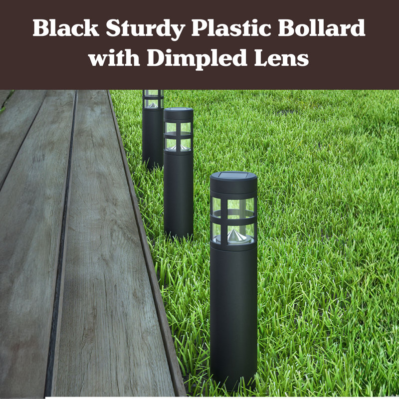 Solar Lights Outdoor Waterproof 8-Pack - 15.4” Bollard Solar Pathway Lights - LED Solar Stake Lights Outdoor Solar Lights for Yard, Drive, Path or Landscape Lighting by Pure Garden