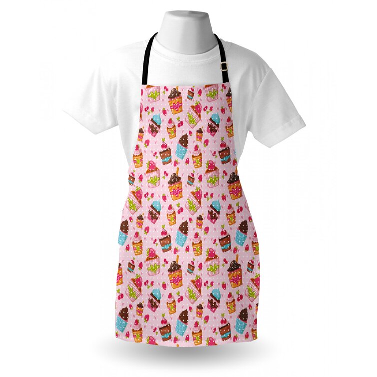 Mother Daughter Matching Pink & Polka Dot Cupcake Apron Set