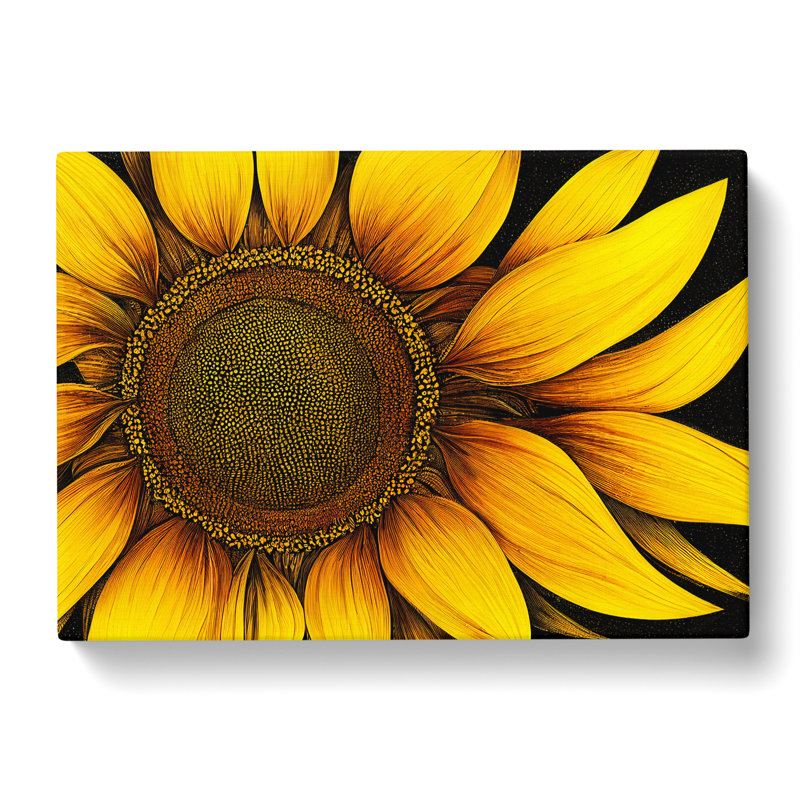 Endearing Sunflower - Wrapped Canvas, 35cm H x 50cm W x 3cm D