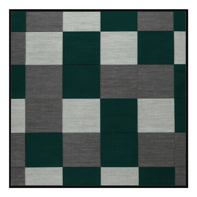 Machine Washable Botanical Area Rug, Square 8'