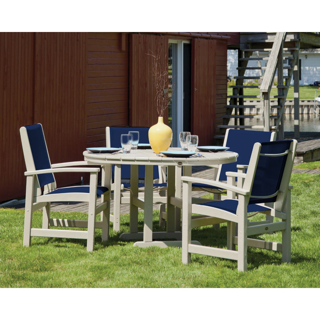 POLYWOOD Coastal 5-Piece Round Farmhouse Dining Set POLYWOOD® 