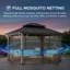 Pavillon de jardin en bois de cèdre 10 x 12 avec toit en acier galvanisé, guirlandes de lumières DEL et moustiquaire SUNJoy -117497754-117497759