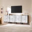 Armoire de rangement cannelée, noyer et blanc, 2 pièces-131497000