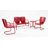 Burley 4Pc Outdoor Metal Conversation Set White Gloss - Loveseat Glider, Side Table, & 2 Armchairs-65525221