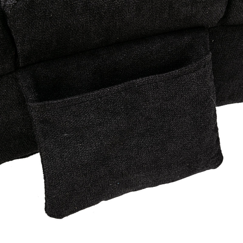 Upholstered Chaise Lounge, Black