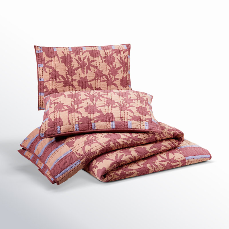 Natalia 100% Cotton Quilt Set, Queen Quilt + 2 Standard Shams