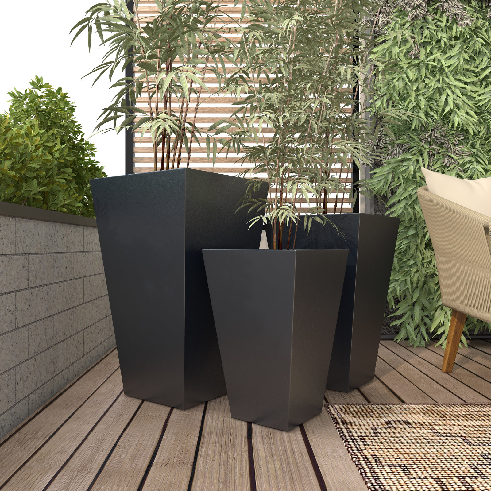15" Pot Planter, Black