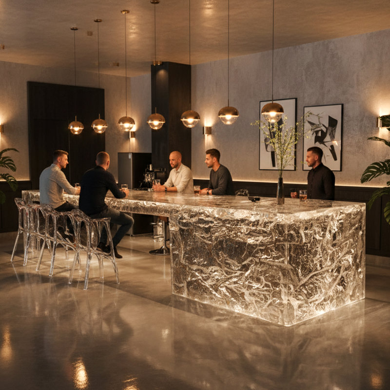 Luxury Ocean-inspired Large Kitchen Island – Modern Kitchen Island Table & Designer Kitchen Decor