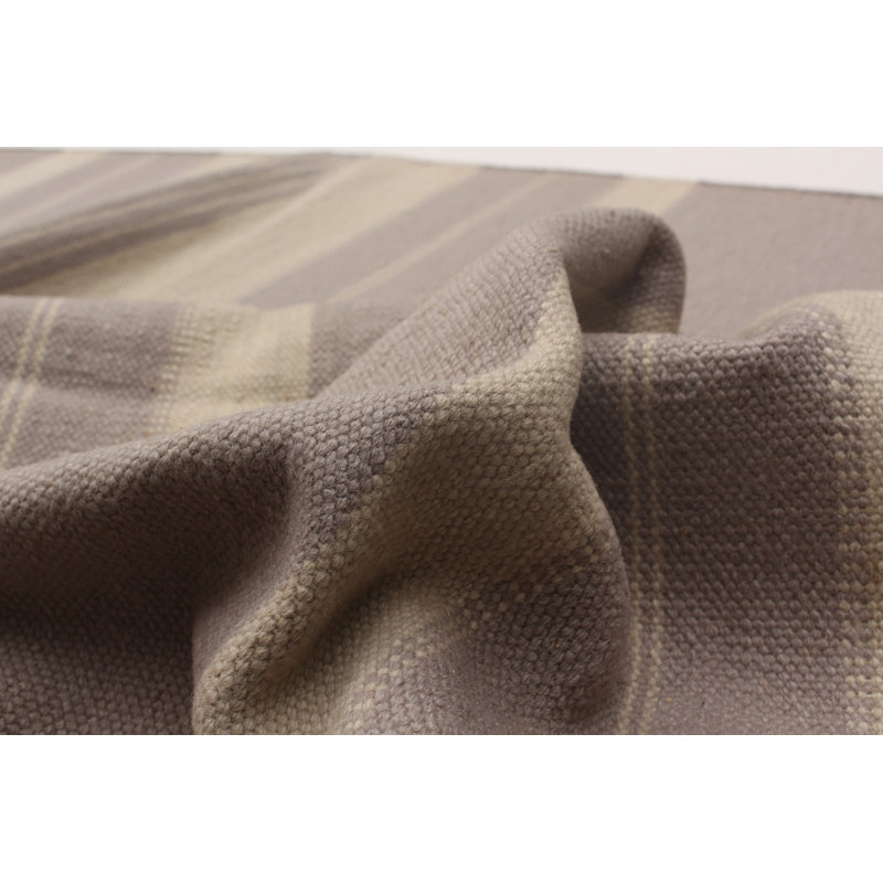 Tapis gris / beige en laine tissé à la main Baisden