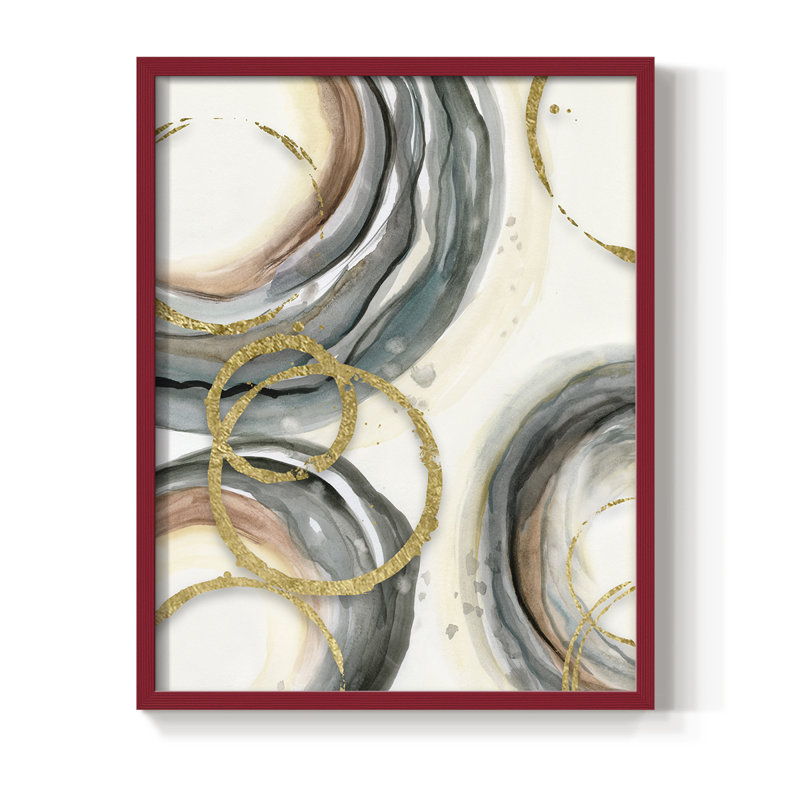 «Gold Elasticity I», reproduction encadrée - bois massif, H 30 po x l 24 po, Red