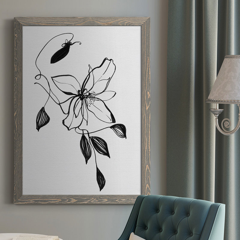 Wild Clematis I - reproduction de photo sur toile simple, H 43,5 po x l 31,5 po x P 1 po, gris