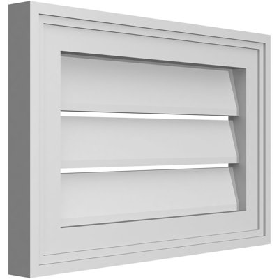 Rectangle Surface Mount Signature Urethane Functional Gable Vent, Primed Tan