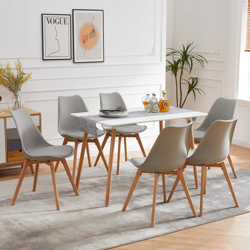 Eilish Upholstered Dining Chair, Grey, 6
