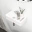 Lavabo de salle de bain mural blanc en céramique rectangulaire pour la décoration - 16,09 x 8,67 pouces, teinture, faible absorption d'eau, résistance aux acides, trou de robinet simple rectangulaire