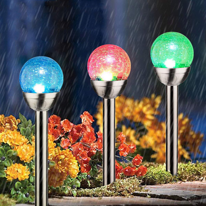 Chrome Low Voltage Solar Powered Integrated LED Metal Pathway Light Pack