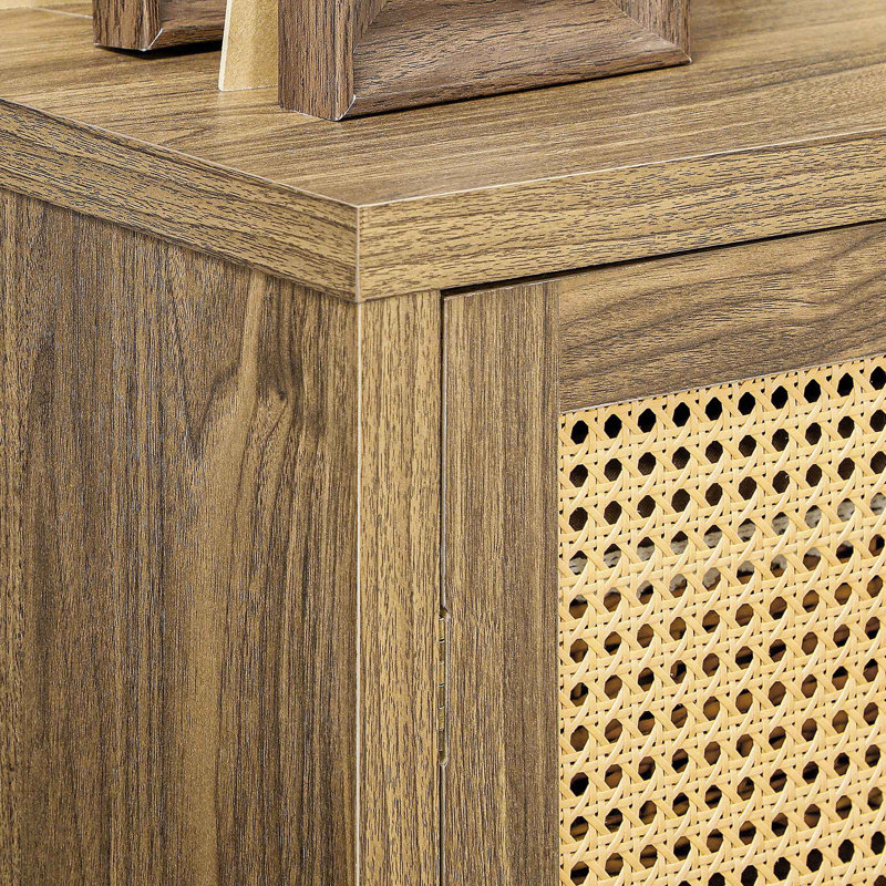 Buffet avec portes en rotin