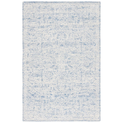 Roslyn Hand Tufted Wool/Cotton Oriental Rug in Ivory/Blue
