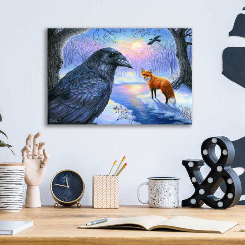 Épique «Raven Moon» par Bridget Voth, acrylique Gla «Raven Moon» par Bridget Voth, H 12 po x l 16 po x P 0,13 po