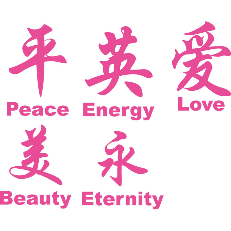 Text & Numbers Non-Wall Damaging Wall Decal, 20" H x 86" W, Pink