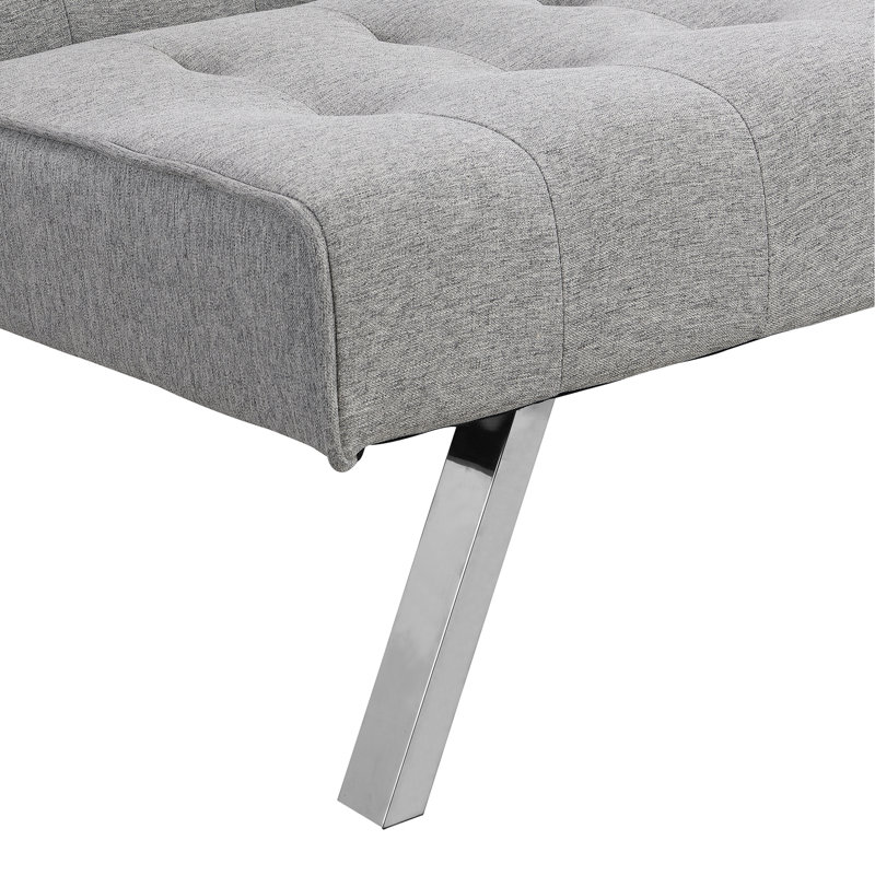 Structure en bois, pieds en acier inoxydable, futon et canapé-lit, Gris