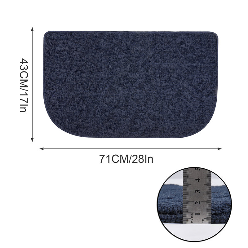 Tapis pour salle de bain Kerven, Bleu marine, L 17 po x L 28 po