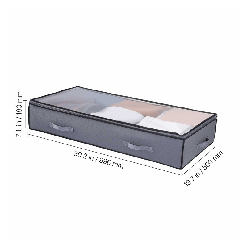 2-Pack Under Bed Storage Bins with Clear Lid - Large Stackable Shoe Organizer Box for Bedroom, Closet & Dorm Organization (90L)