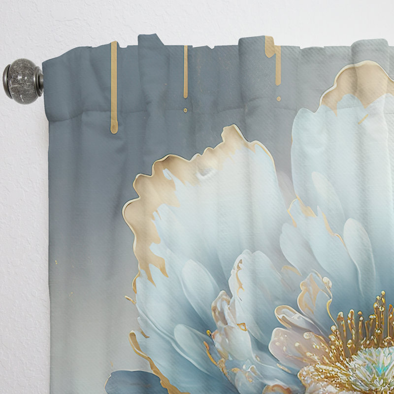 Rideau en velours floral chic 1, L 52 po x L 63 po