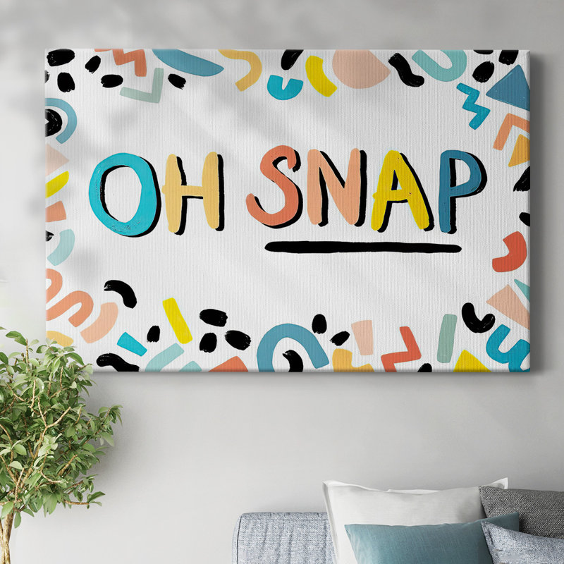 90s Phrases Oh Snap II-Gallery Wrapped Canvas