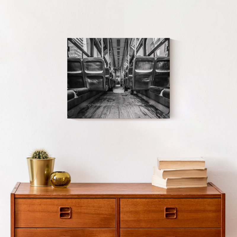 Bus urbain sur toile, H 11 po x l 14 po x P 1,25 po