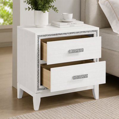 White 2-drawer Nightstand