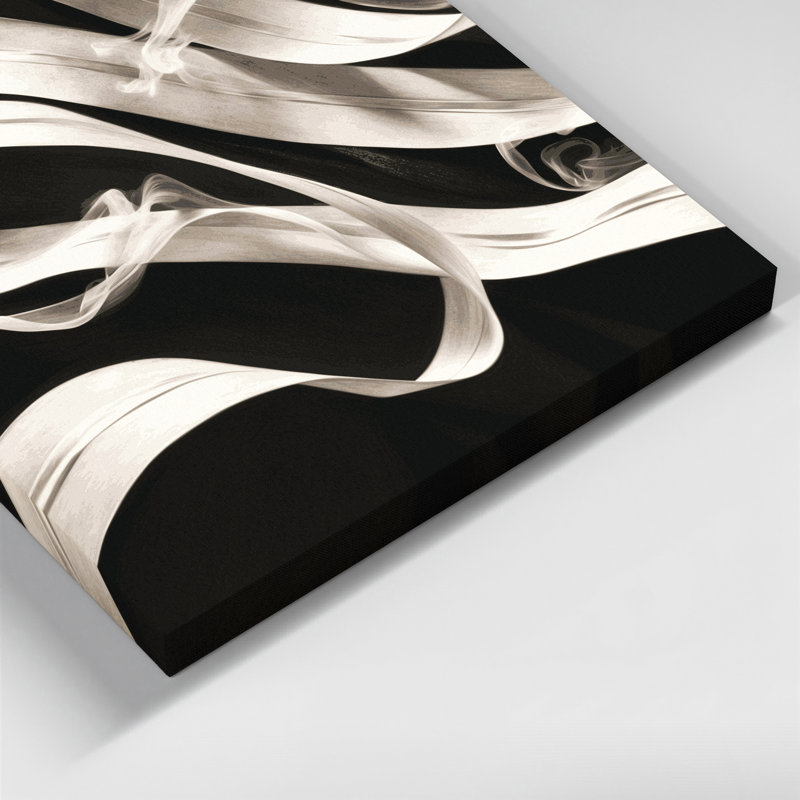 Art mural horizontal sur toile rayée gris anthracite, H 8 po x l 10 po