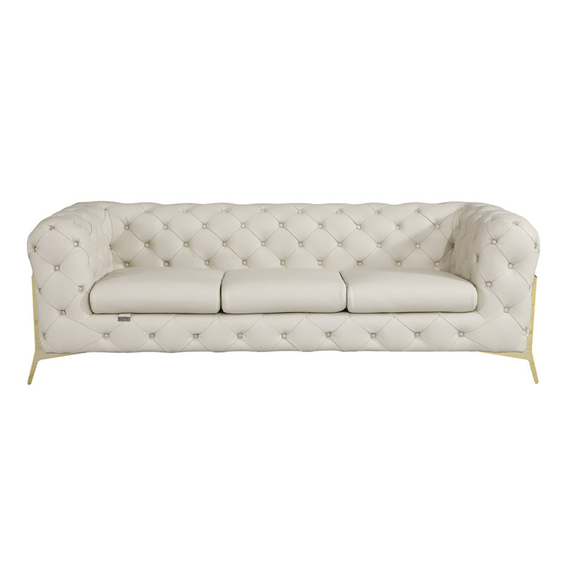 Top Grain 100%  Italian Leather Sofa, Beige