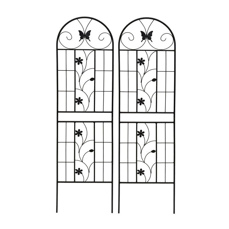 Paquet de 2 treillis de jardin en métal 71 po x 19,7 po antirouille pour plantes grimpantes