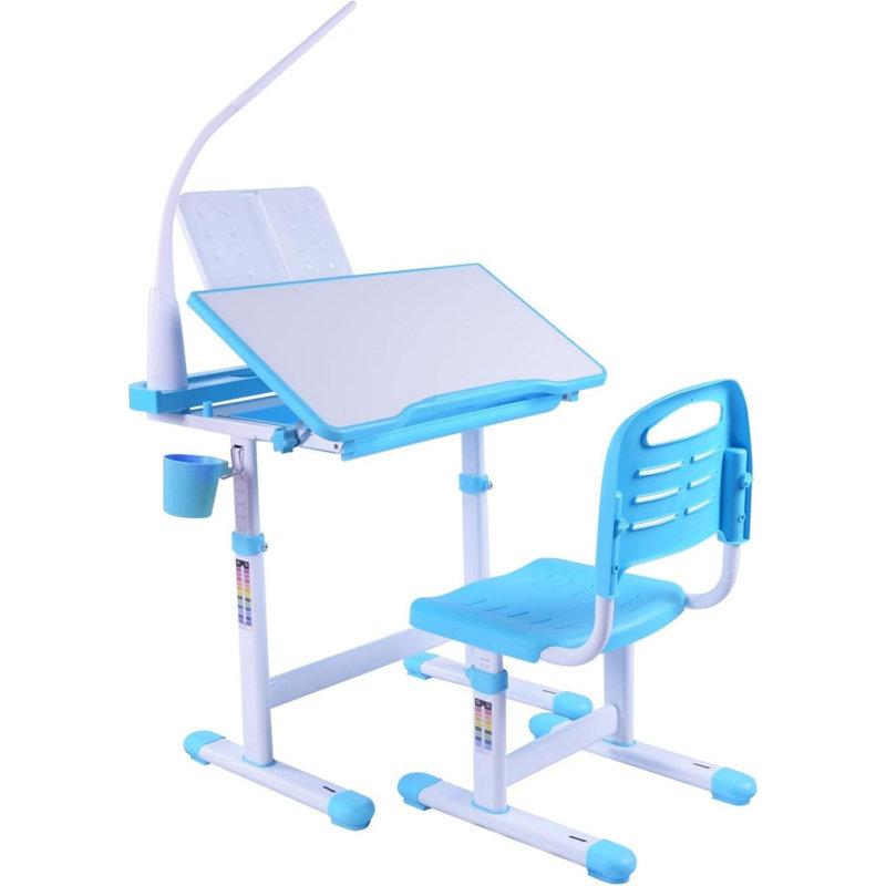 Ensemble de bureau pour enfants avec hauteur réglable, Bleu