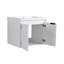 Meuble-lavabo moderne 60 po avec lavabo en résine et portes à fermeture douce, base en contreplaqué blanc brillant