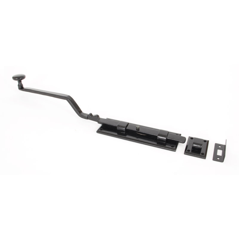 French Pewter Door Bolt, Black, 39.4cm H x 4.7cm W x 7.2cm D